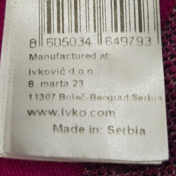 Ivko Cardigan Longer Sweater Size 36/S Superfine Merino Wool Floral Pink Fuchsia - Picture 14 of 16
